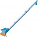 Транспортер шнековый, конвейер винтовой, шнек в желобе - фото