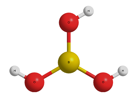 Борная кислота - Трехмерная модель молекулы - фото