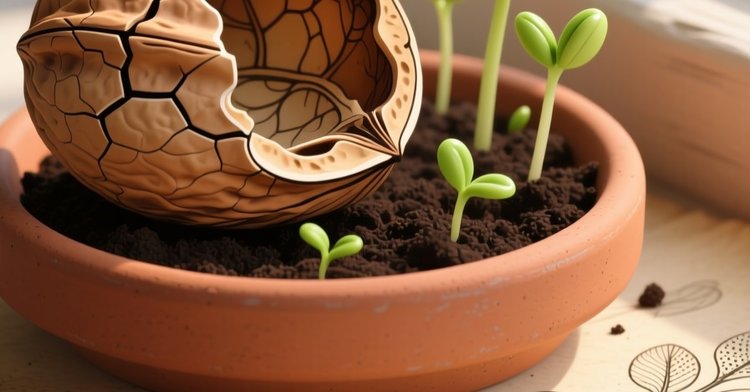 Скорлупа грецкого ореха в цветочном горшке: лайфхак или вредный совет? - фото