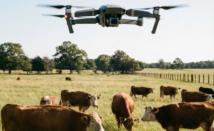 Автономные дроны-ковбои вылетают на работу для перегона скота