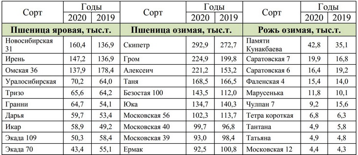 пшеница и рожь сорта и гибриды
