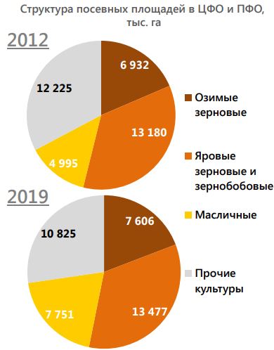 структура посевных площадей в России